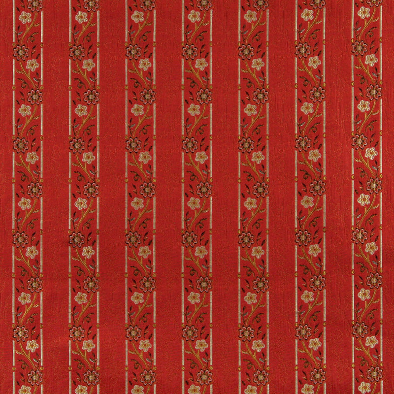 Tissu rayé brodé, Rouge