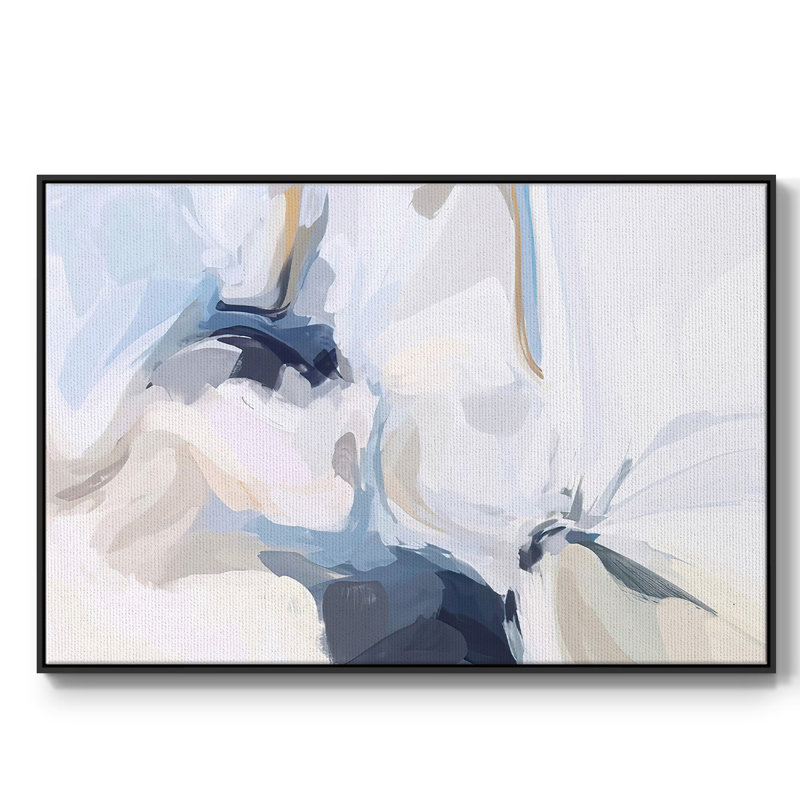 Fresh Air I - reproduction de cadre flottant sur toile, H 27 po x l 41 po x P 2 po, Noir
