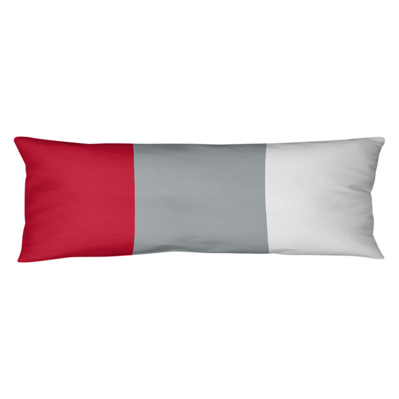 Stripes Medium Polyester/Polyfill Body Pillow, NFL Stripes Football, Red/Gray/White
