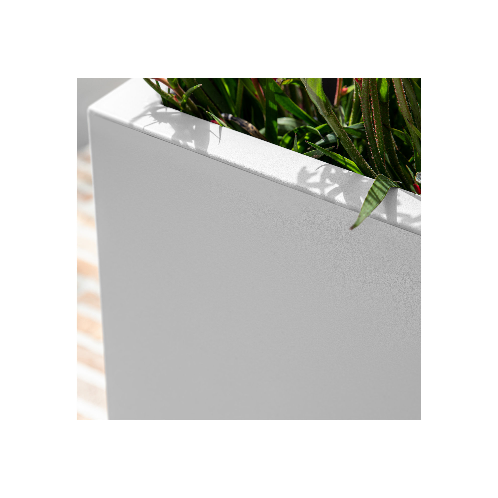 Veradek Block Series Raised Long Box Planter, 22" H x 10" W x 32" D, White