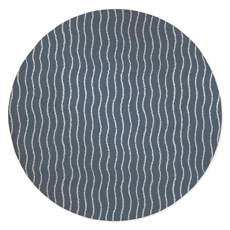 Wave Grunge Non-Slip Outdoor Rug, Round 5'