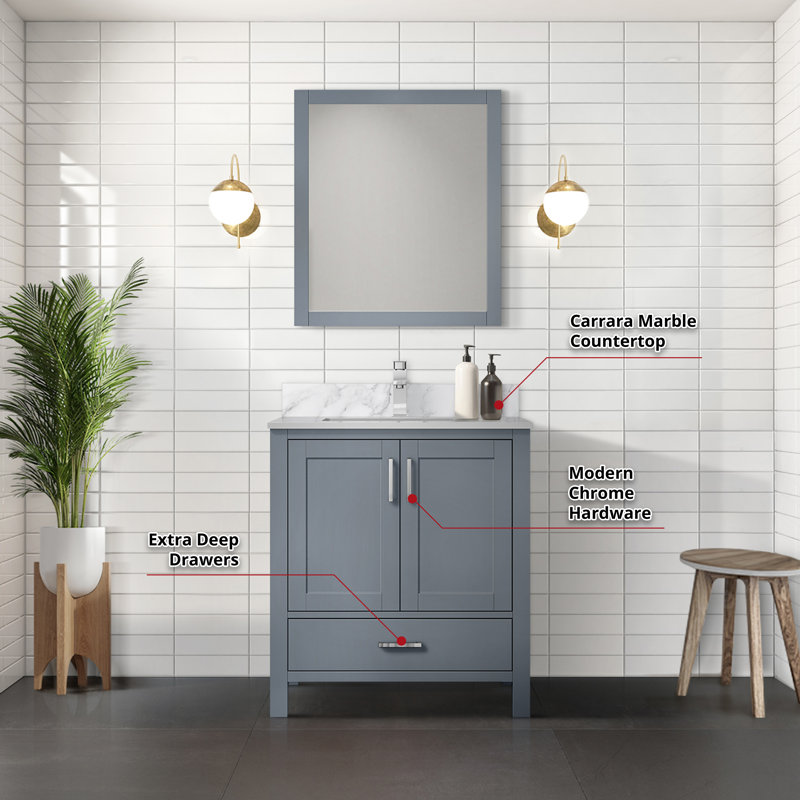 Jacques 30" Dark Grey Freestanding Vanity Cabinet