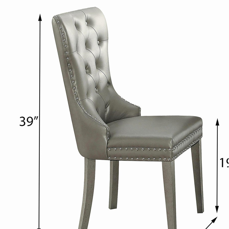 Chaises d'appoint capitonnées champagne (ensemble de 2)