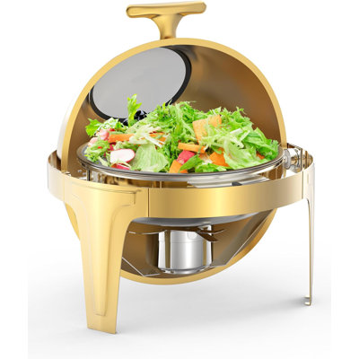 6.3 Quart Round Roll Top Chafing Dish Buffet Set