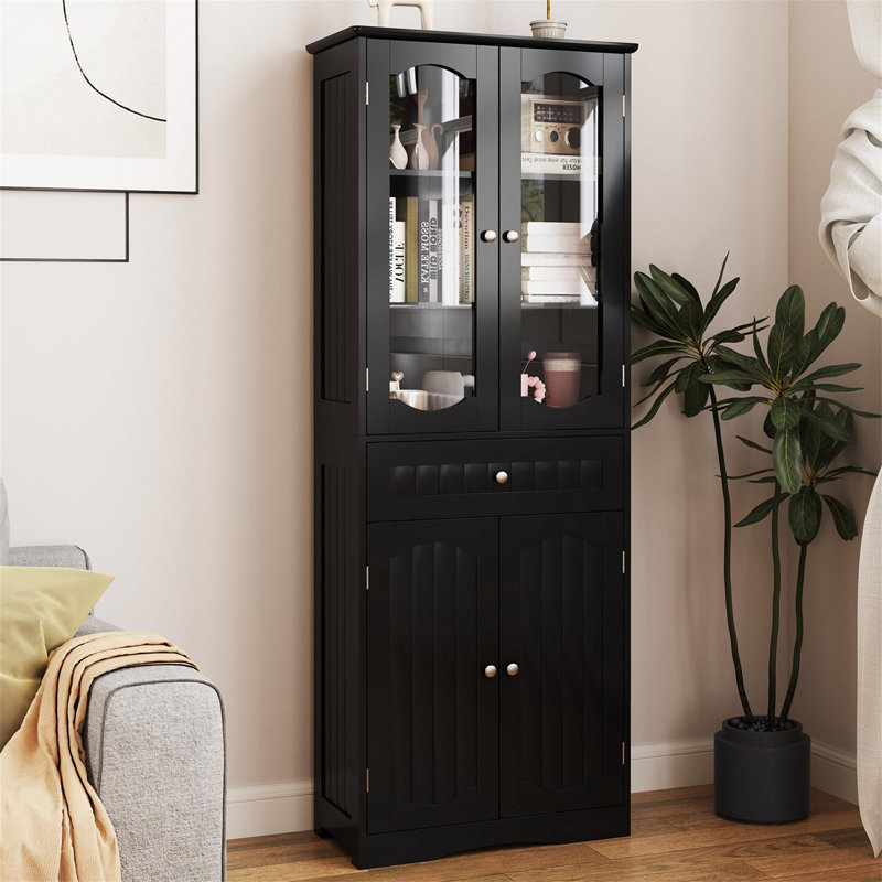 Abdellah Bathroom Cabinet, Satin Black