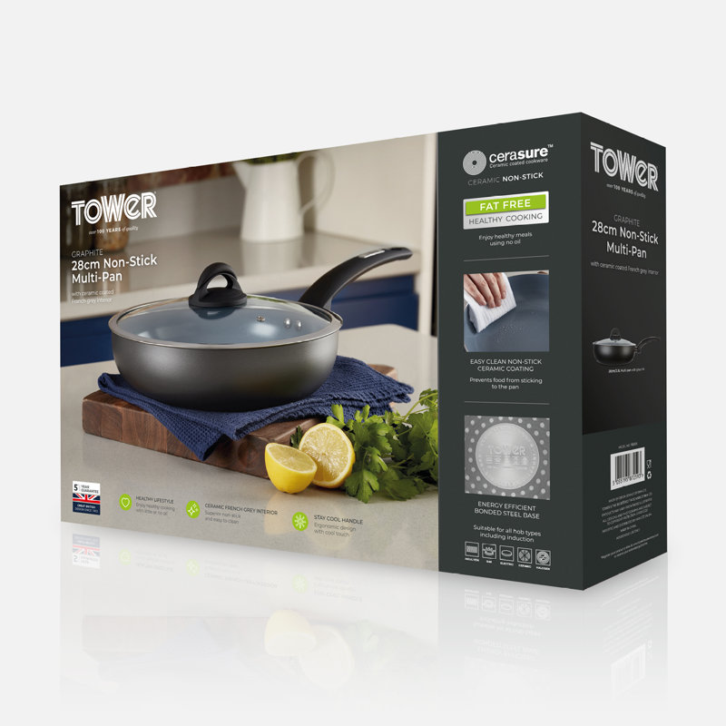 Tower Cerasure Aluminum Saute Pan with Lid