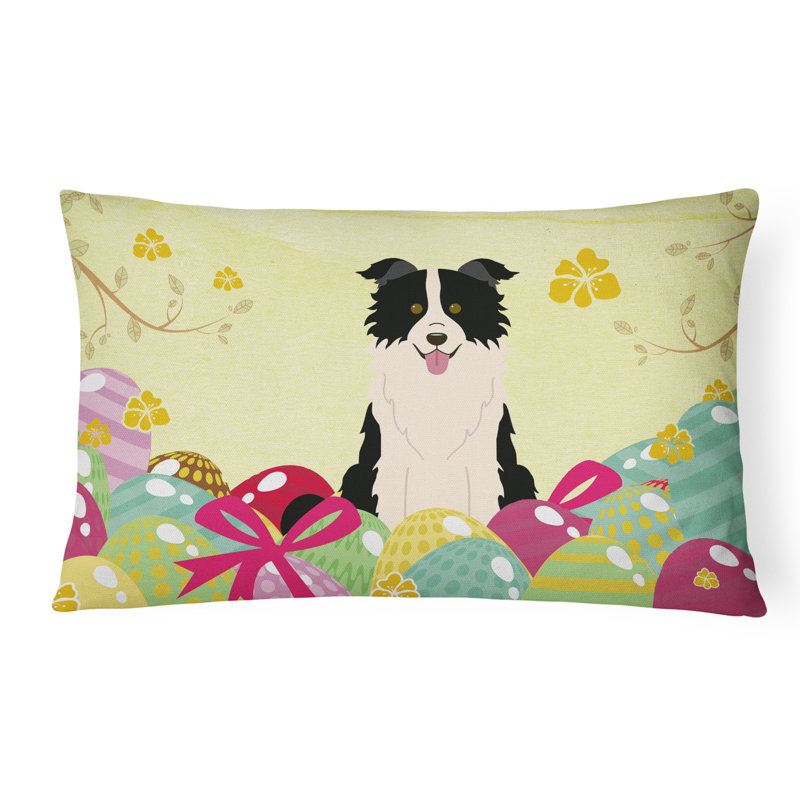 Coussin collie rectangulaire pour œufs de pâques