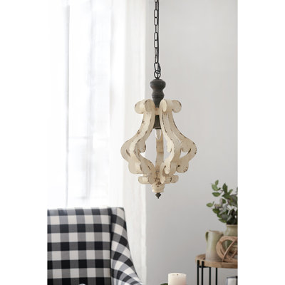 Luminaire suspendu en bois 1 pièce Farmhouse