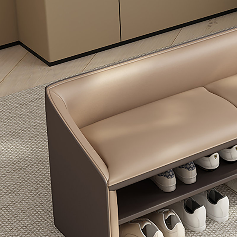 Banc de rangement pour chaussures 39,4 po multifonctionnel, Brun / café