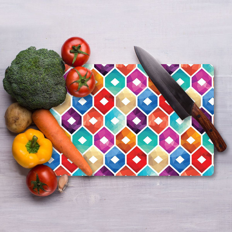 Premium Tempered Glass Cutting Board, 11.8 x 15.7 inches | Antibacterial, Easy Clean, Non-Slip Silicone Feet | 100% Durable Glass, Thickness: 0.16 inches | Ideal for Kitchen Prep, Safe & Stylish Cooking Solution
