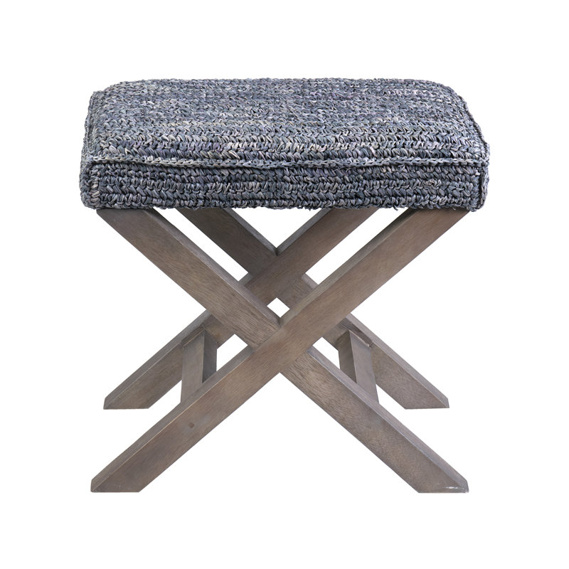 Bowden Solid Wood Accent Stool, Gray