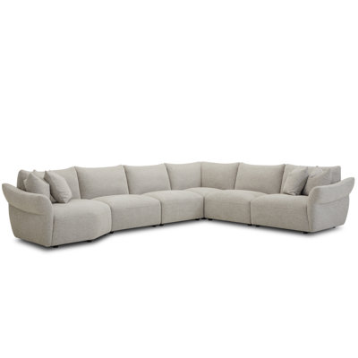 Puello 6 Piece Upholstered Modular L-Shaped Sectional