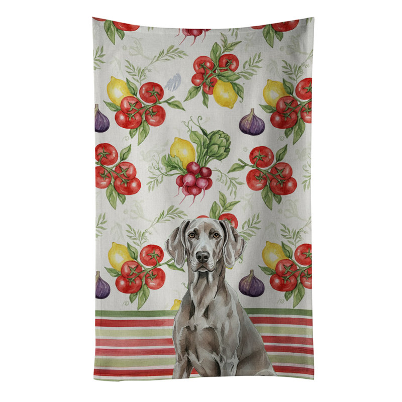 Weimaraner Vegetables Kitchen Towel, Weimaraner