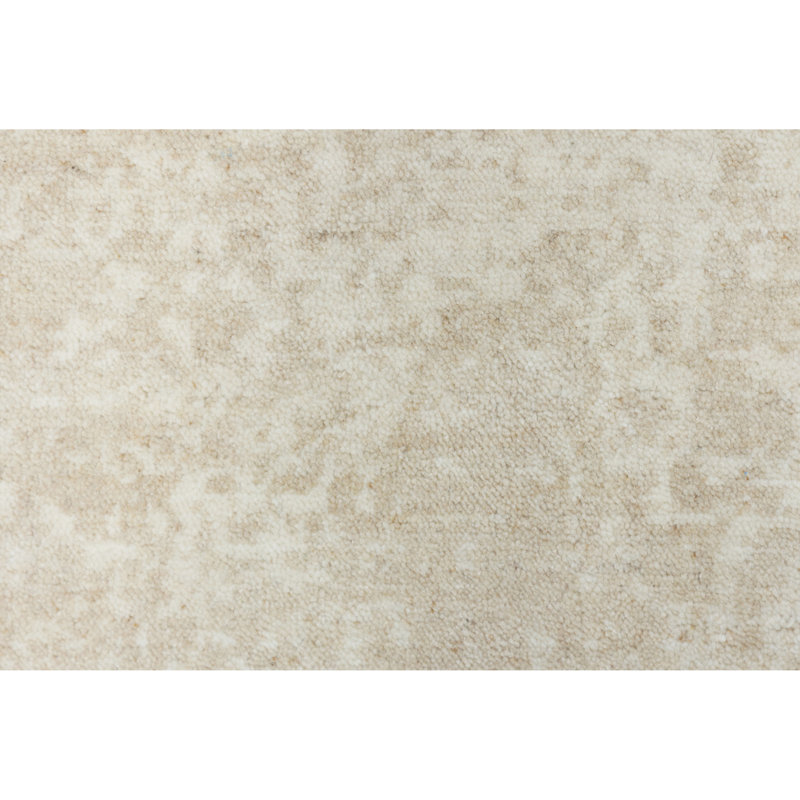 Handmade Wool Area Rug, Ivory And Beige, Rectangle 9' x 12'