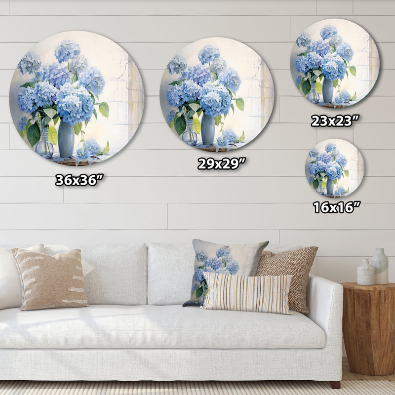 Whitworth - art mural floral rond en métal, H 29 po x l 29 po