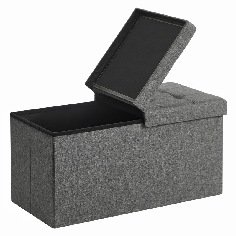 Storage Ottoman, 15" H x 29.9" W x 15" D, Slate Gray
