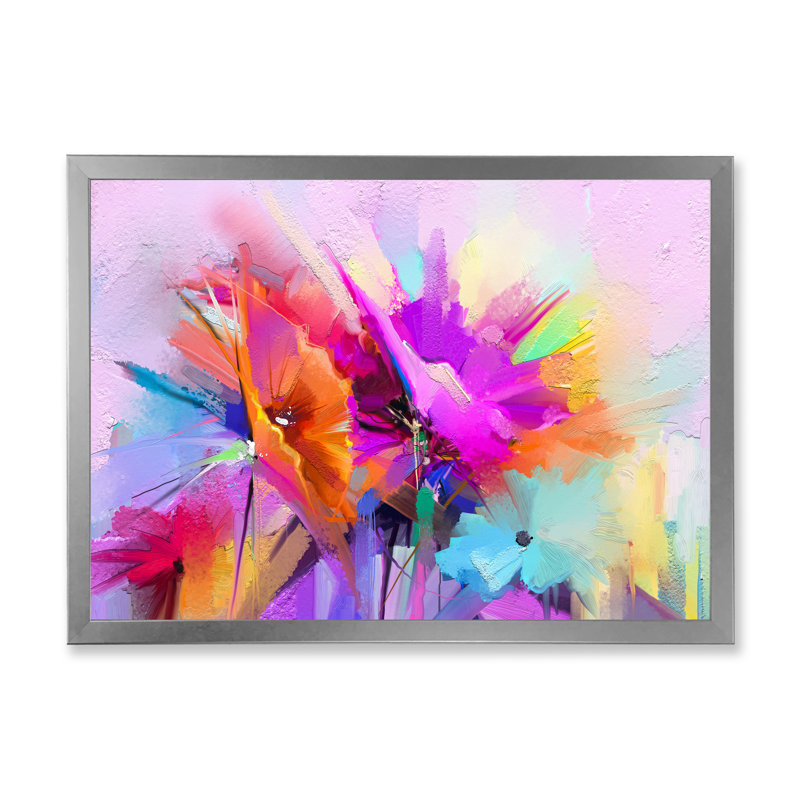 Abstrait pinceau printanier, bouquet de fleurs de printemps - reproduction d'art sur toile traditionnelle