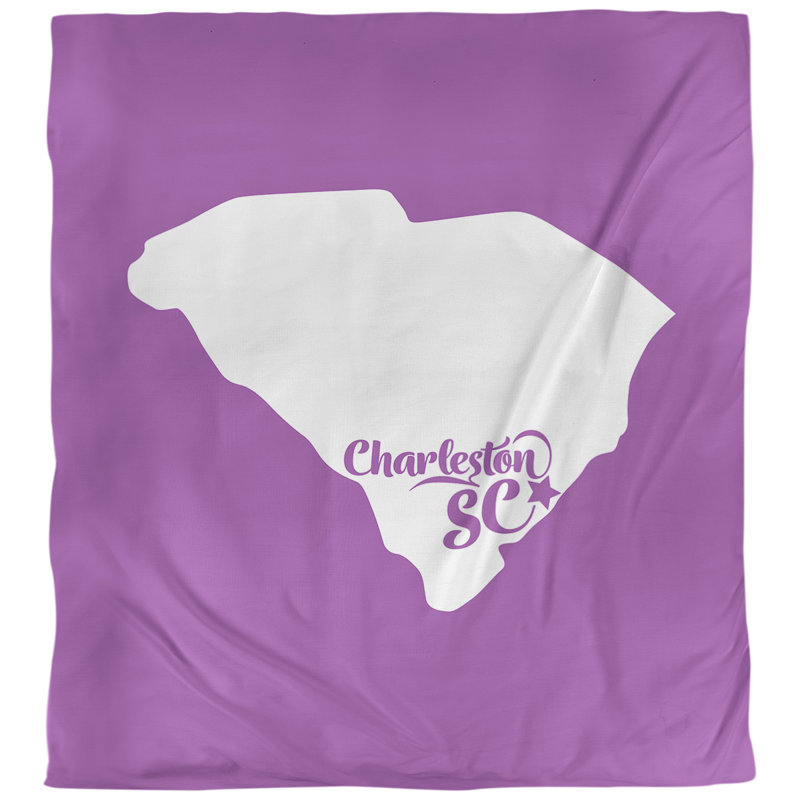 Housse de couette réversible simple south caroline charleston, Violet, Microfibre