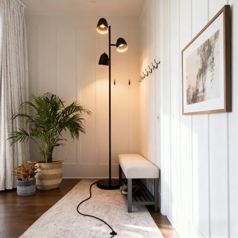 Abat-jour ajustable en fer de style moderne à 360 degrés - Luminaire de maison pour plancher de chambre à coucher et de salon