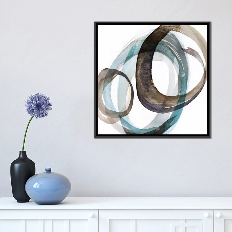 « overture ii », impression sur toile, H 18 po x l 18 po x P 1,5 po, Toile avec cadre noir, Pas de tapis