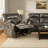 Josy Manual Glider Recliner Chair, Pillow Top Arms, Dark Gray Faux Leather