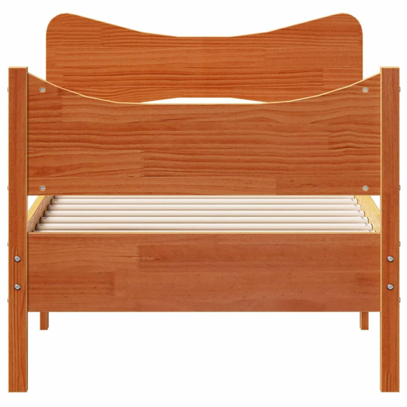 Rosalinde Solid Wood Bed, Wax Brown, European Single (90 x 200cm)