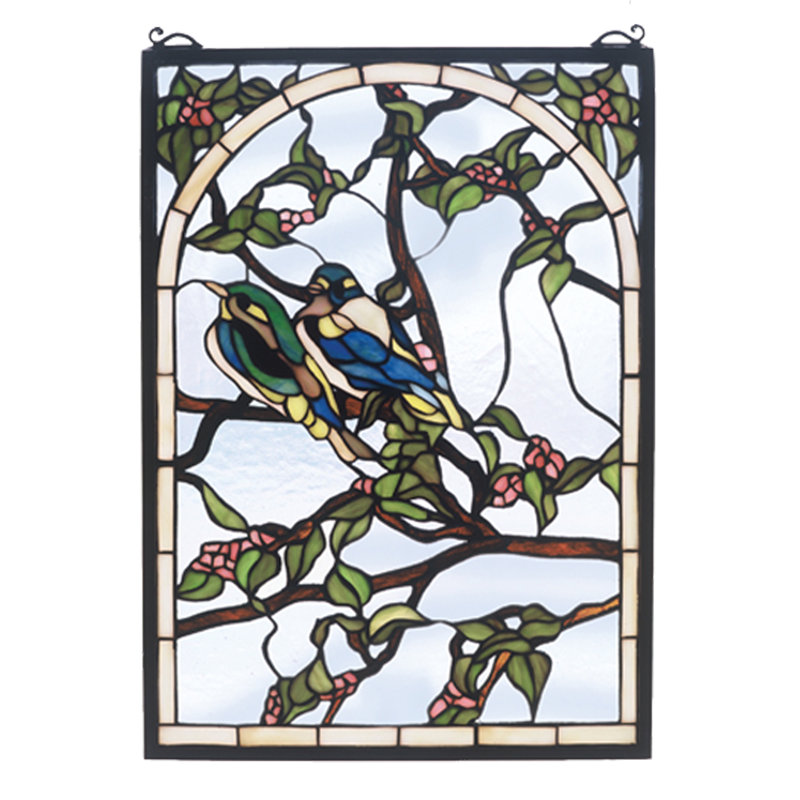 Lovebirds Stained Glass Window