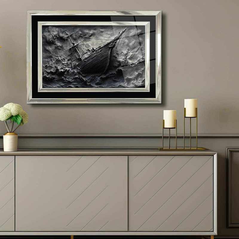 Élégante peinture décorative encadrée, 17,0 po x 25,6 po | 100% verre acrylique (épaisseur: 0,04 pouce) et cadre en bois massif (épaisseur: 1,0 pouce) | Art mural parfait pour le salon, la chambre à coucher et le bureau