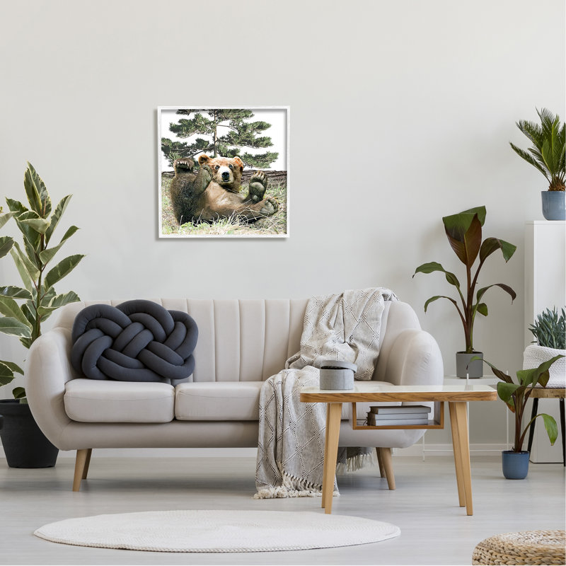 Reproduction d'art de giclée blanche, jouant des oursons dans la forêt, par Kim Curationa, H 24 po x l 24 po x P 1,5 po