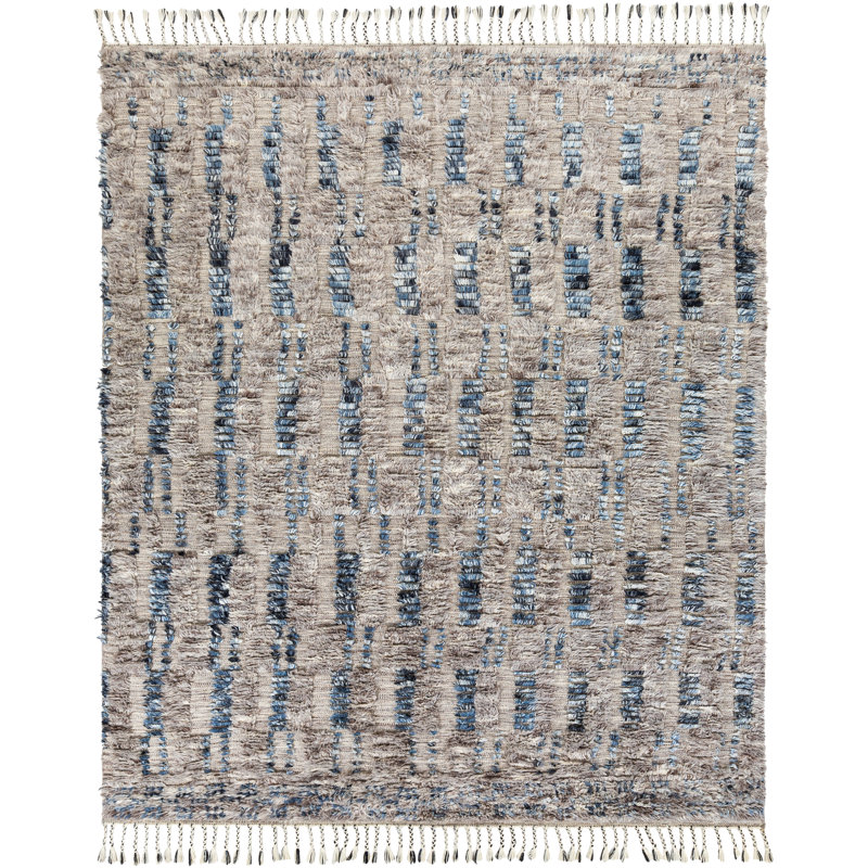 Kenady Hand Knotted Wool Southwestern Area Rug, Rectangle 8'10" x 12'