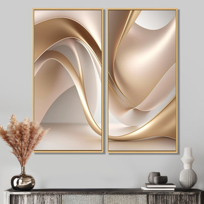 Luscious liquide or en rose discret et taupe - art mural moderne rose