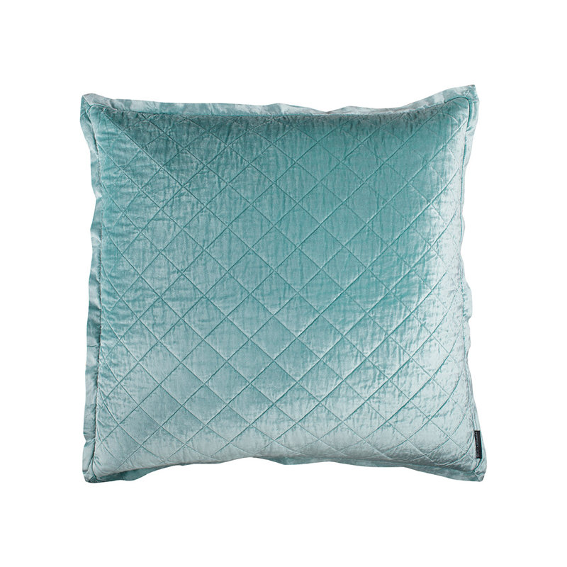 Chloe Velvet Euro Pillow Cover & Insert, Sea Foam