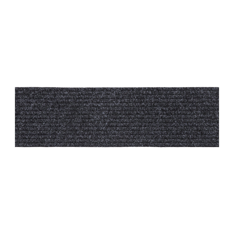 Solid Rubberback Carpet Stair Treads, Black