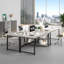 Hulste 53" Metal Base Writing Desk With Storag, Light Grey-711165759-711165758
