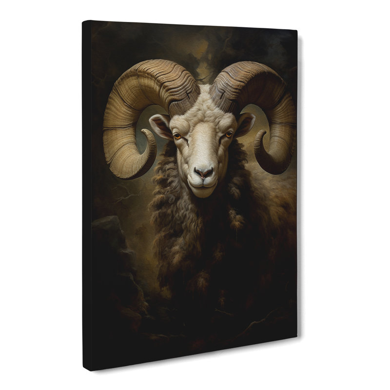 Ram Sheep Classicism - Print, 76cm H x 50cm W x 3cm D