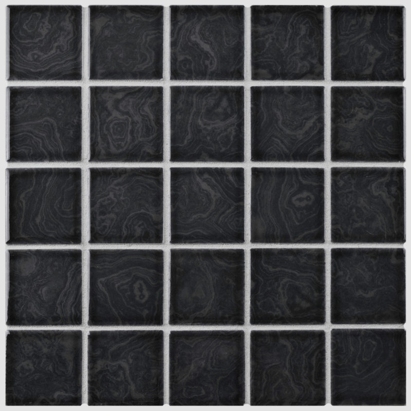 Resort 2" x 2" Porcelain Grid Mosaic Tile, Black