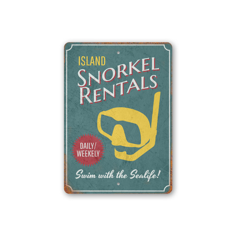 Plaque en aluminium Island Snorkel, H 14 po x l 10 po x P 0,04 po