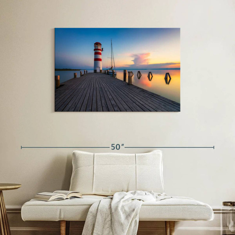 Lilie Lake Neusiedl Lighthouse Sunset, 26'' H x 39'' W