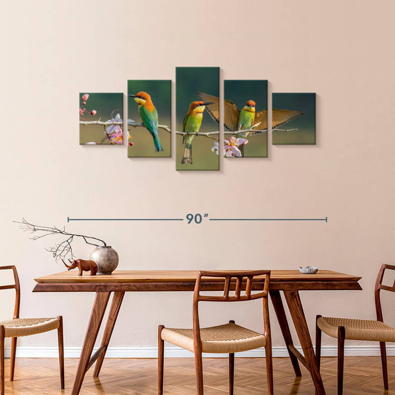 Green Bee Eater Birds, H 36 po x l 80 po
