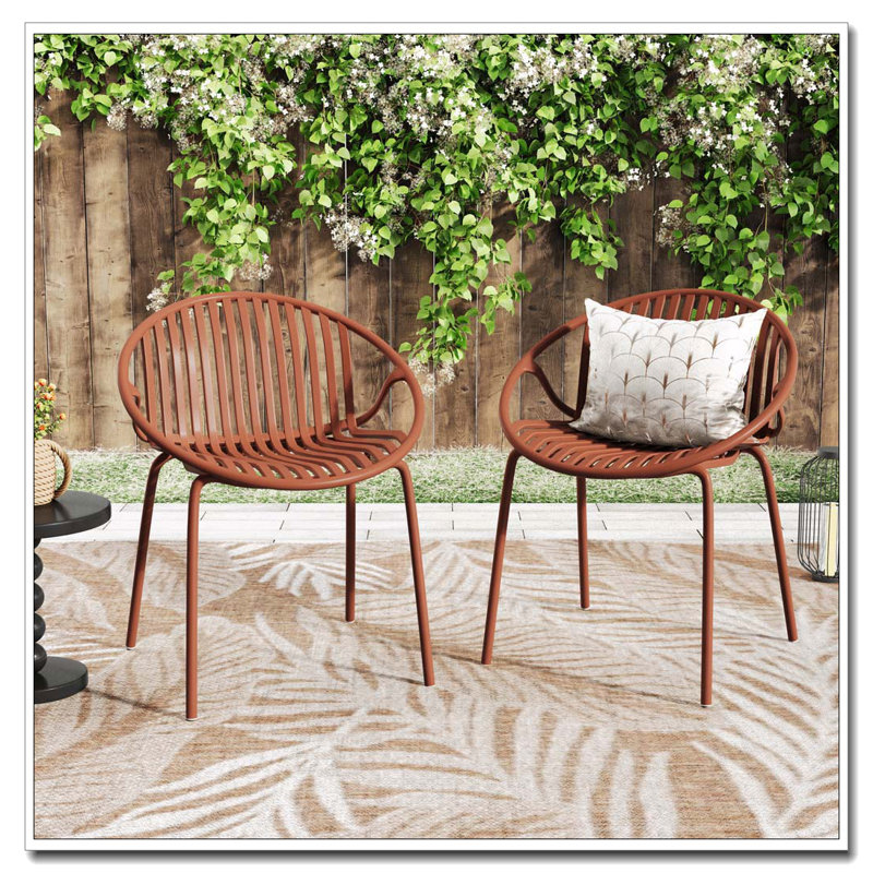 Chaises empilables d'extérieur pour patio, Orange