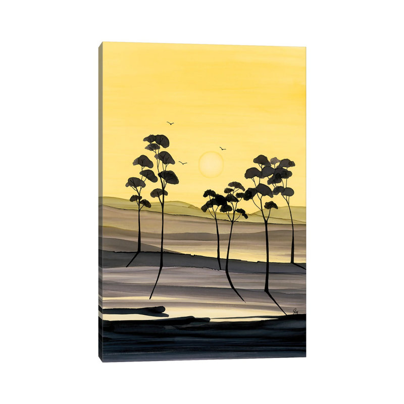 Yellow Hues by Jan Matthews - Wrapped Canvas Painting, 20.32 cm H x 30.48 cm W