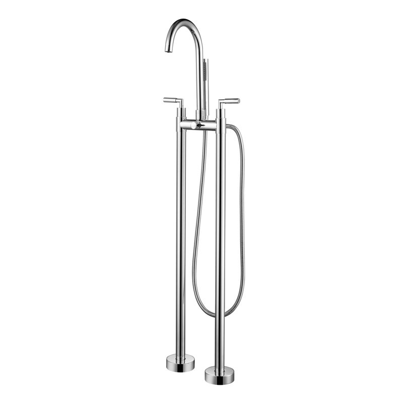 Robinet de baignoire sur pied à deux poignées Sombrero, Chrome