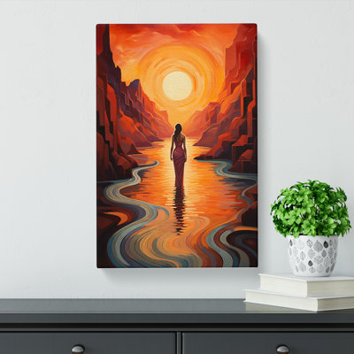 Art Deco Sunset Impressionism - Wrapped Canvas