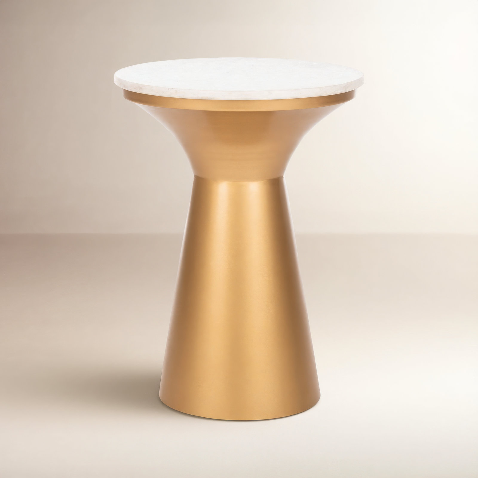 Quinley End Table, Brass