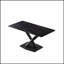 Table de salle à manger moderne en pierre artificielle noire avec pieds en X en métal, pouvant accueillir 6 personnes, parfaite pour les espaces contemporains-1054322247