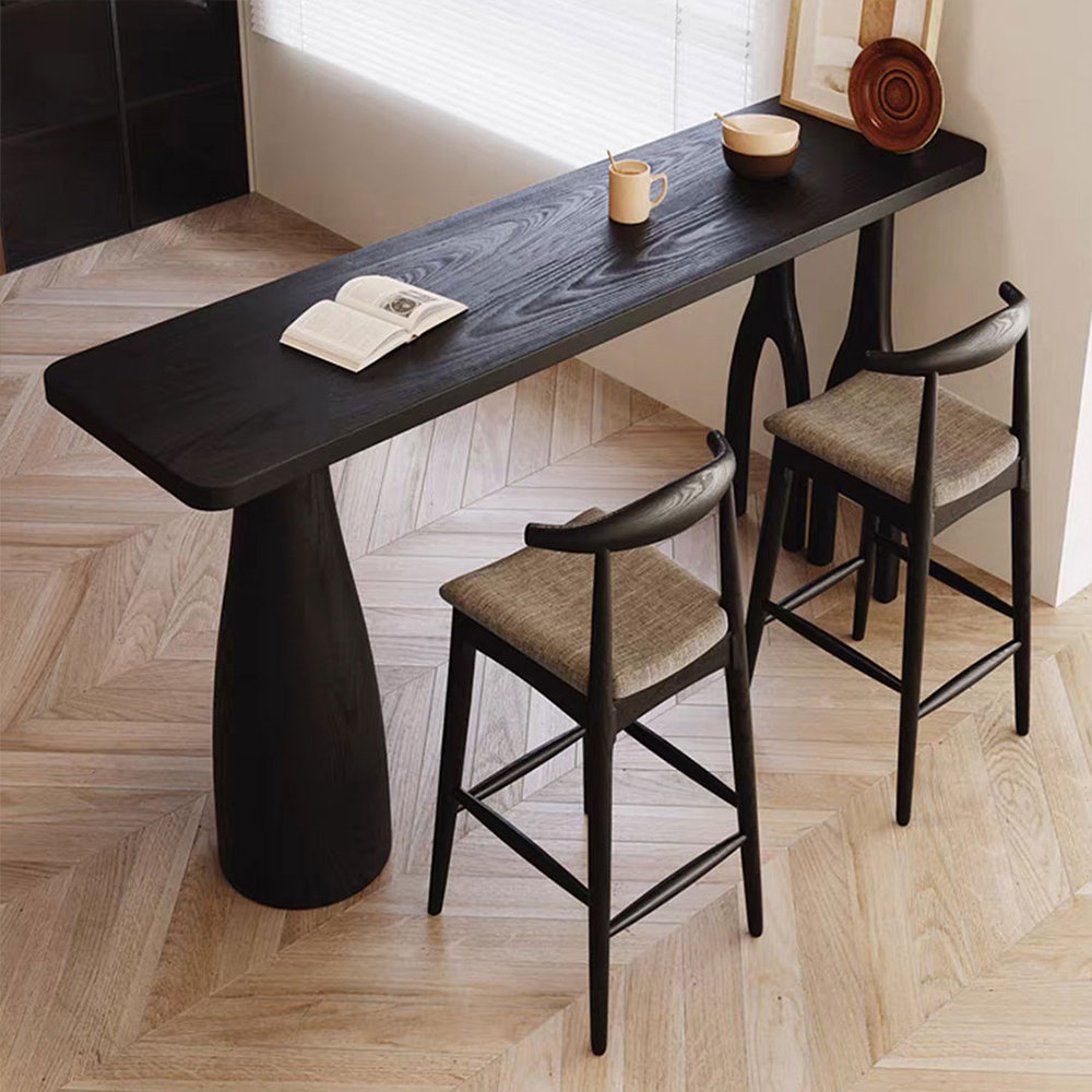 Corrigan Studio 2-Person Black Rectangular Solid Wood Bar Table Sets ...