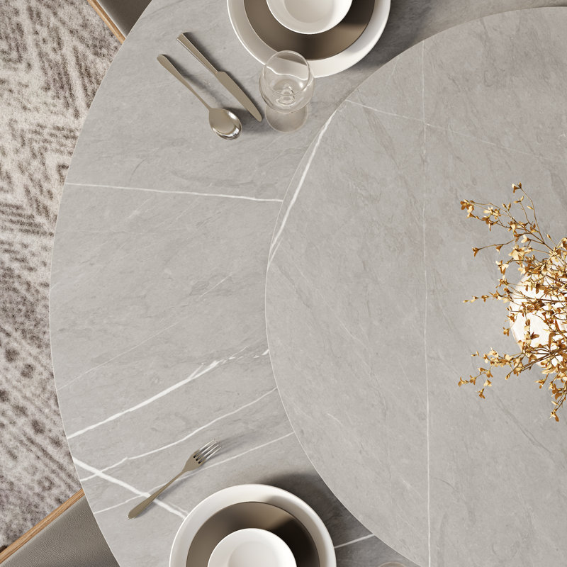 Table de salle à manger Amberly, Gris mat, H 29,52 po x L 53,15 po x l 53,15 po