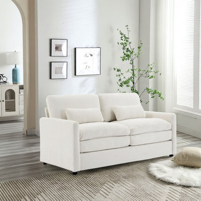 Causeuse de salon rembourrée en tissu chenille moderne et minimaliste