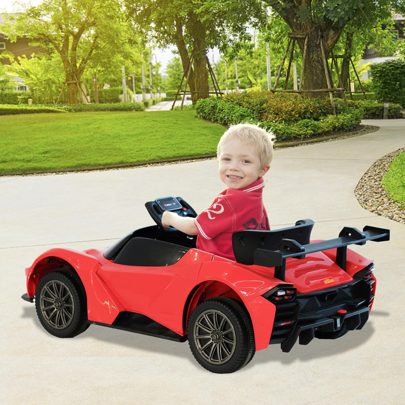 Red 12V Electric Ride-On Truck with LED Lights and MP3 Player