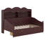 Lit de jour simple avec tiroirs de rangement et étagère de tête de lit, structure de lit de jour rétro en bois-1909767986